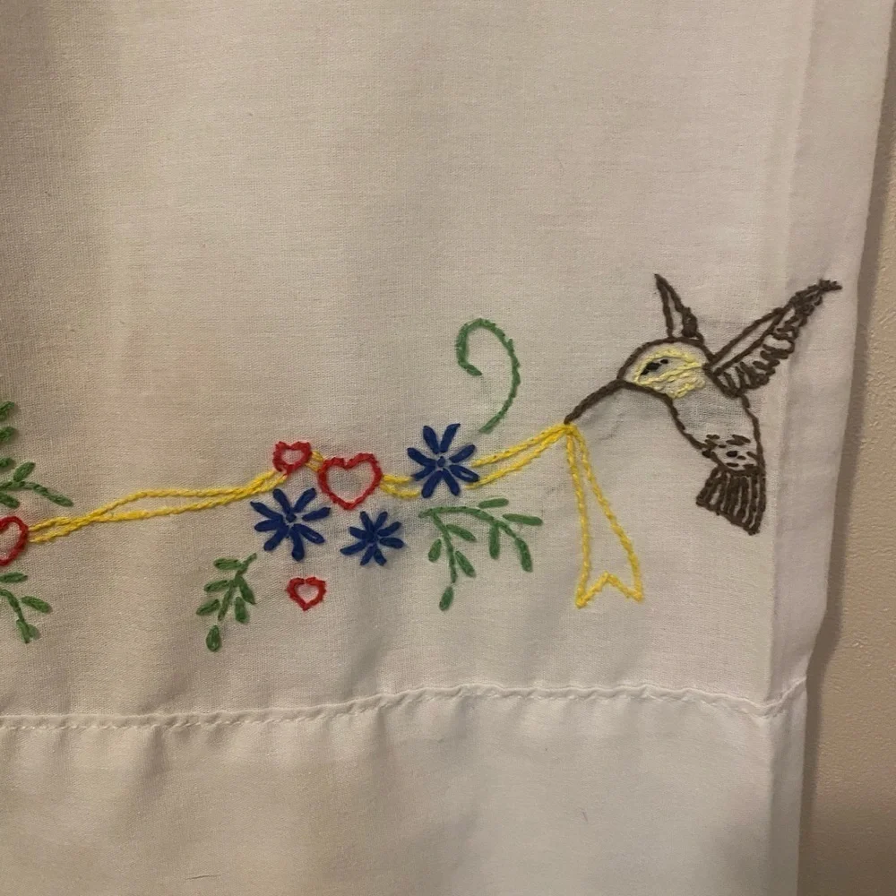 Vintage Westpoint Stevens pillowcase embroidered hummingbird Made in the USA
